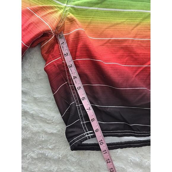 OP Ocean Pacific Rasta Swim‎ Board Shorts Green Red Pool XL Vacation Cruise - Picture 10 of 12